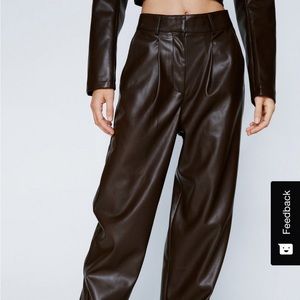 Faux Leather Straight Leg Pants NastyGal